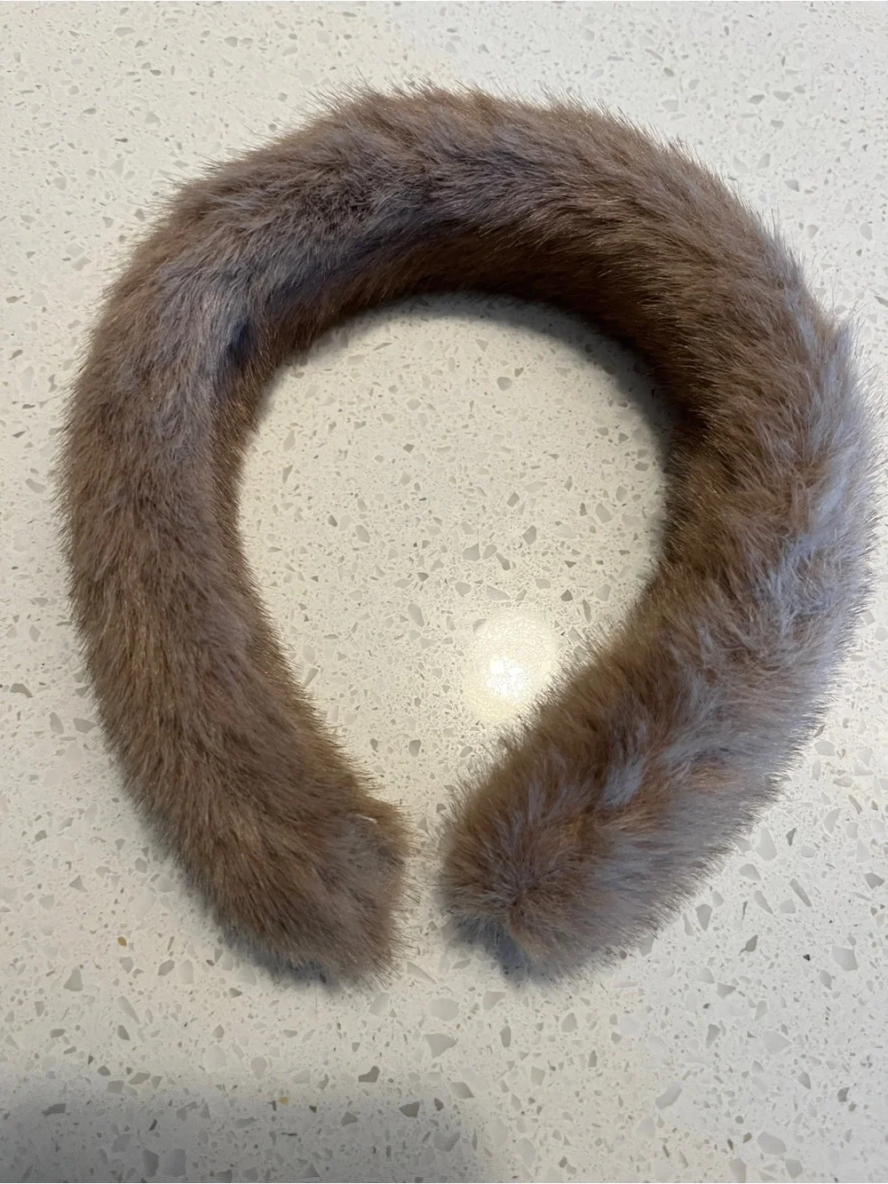 Plush Brown Fuzzy faux fur Headband